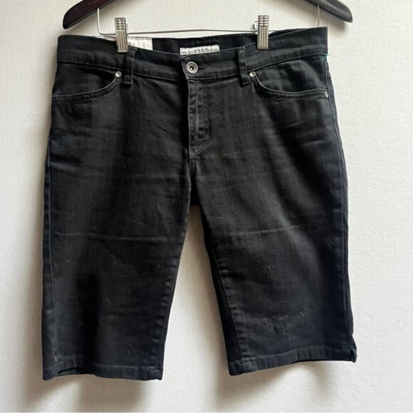 Zara basic black denim Bermuda shorts Sz 8 - Picture 2 of 8
